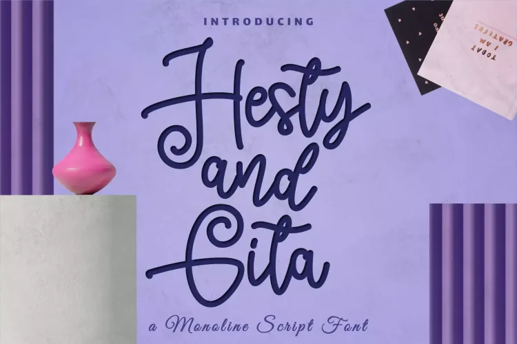 Hesty and Gita Script Font preview 5 – Script And Handwritten font sample