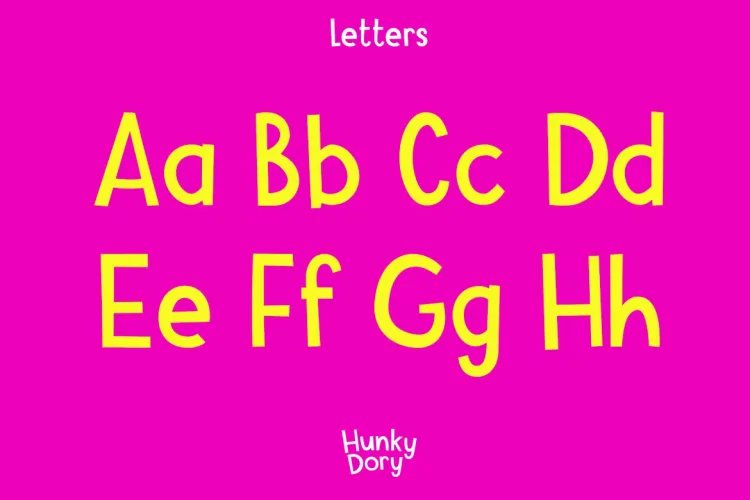 Hunky Dory Font preview 1 – Serif Fonts font sample