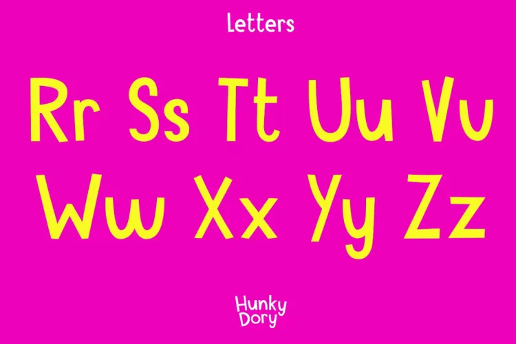 Hunky Dory Font preview 2 – Serif Fonts font sample