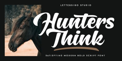 Hunters Think Font free download – Bold font preview