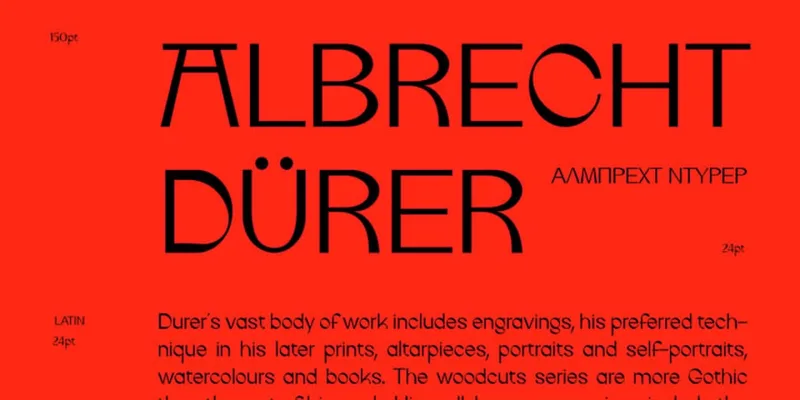 IF Durer Display Font preview 3 – Modern Fonts font sample