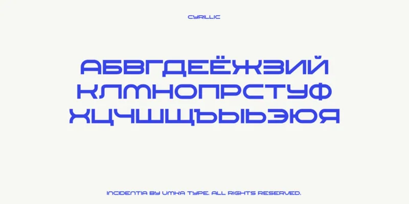 Incidentia Font preview 3 – Display Fonts font sample