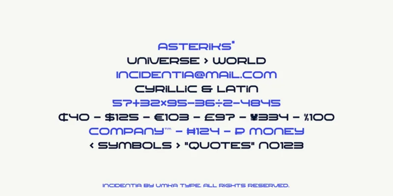 Incidentia Font preview 4 – Display Fonts font sample