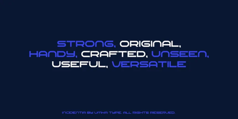 Incidentia Font preview 6 – Display Fonts font sample