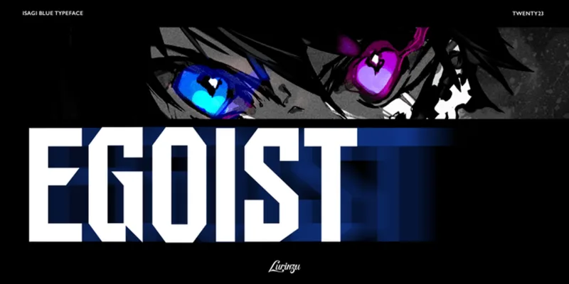 Isagi Blue Font Family preview 1 – Display Fonts font sample