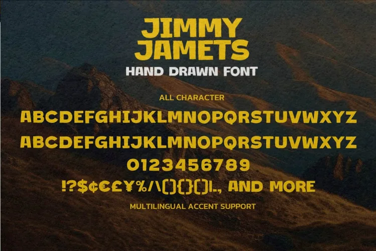 Jimmy Jamets – Hand Drawn Font preview 5 – Display Fonts font sample