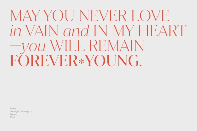 Juana Font preview 3 – Serif Fonts font sample