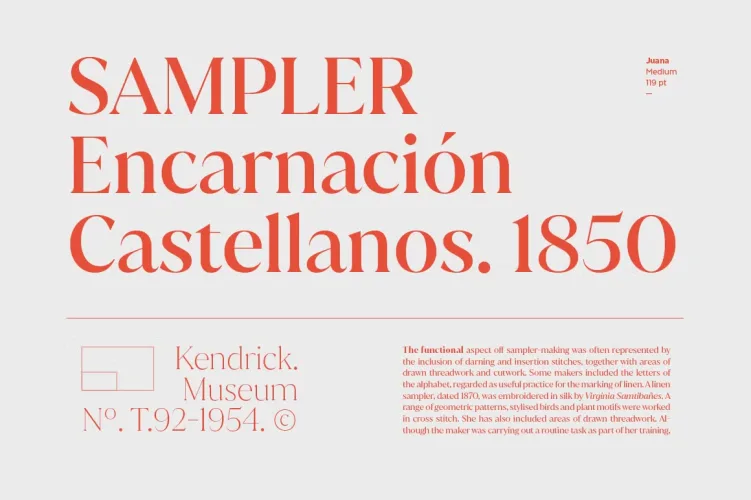 Juana Font preview 6 – Serif Fonts font sample