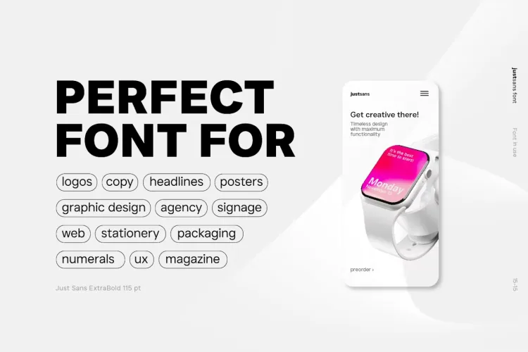Just Sans Font preview 3 – Sans Serif Fonts font sample