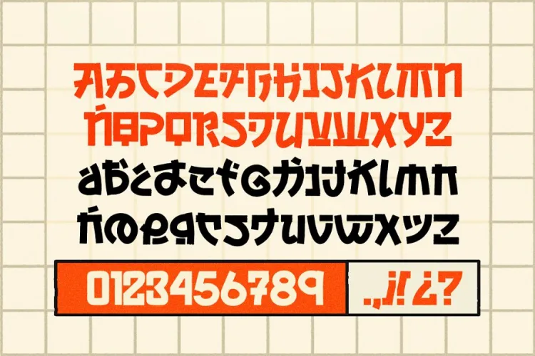 Kabuto Tribute Font preview 3 – Display Fonts font sample