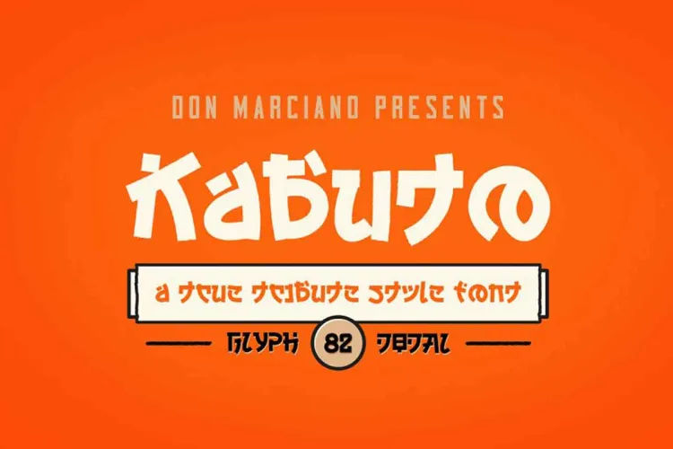 Kabuto Tribute Font preview 4 – Display Fonts font sample