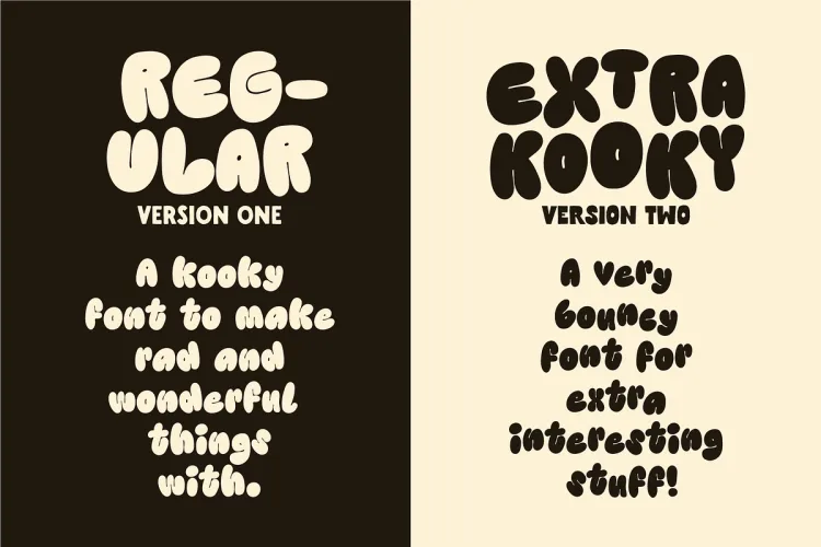 Kooky Cloud Font preview 2 – Display Fonts font sample