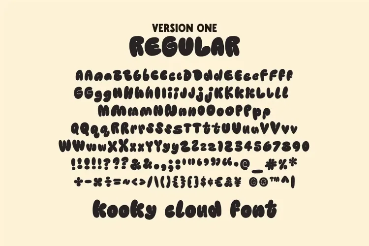 Kooky Cloud Font preview 4 – Display Fonts font sample