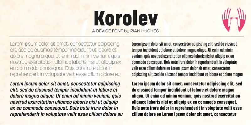 Korolev Font preview 1 – Sans Serif Fonts font sample