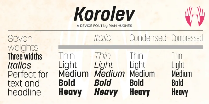 Korolev Font preview 2 – Sans Serif Fonts font sample