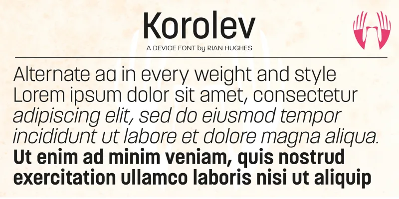 Korolev Font preview 3 – Sans Serif Fonts font sample