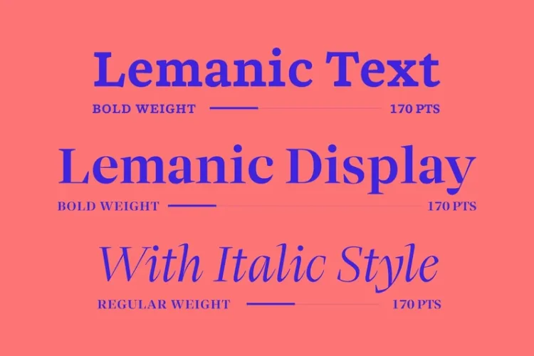 Lemanic Font Family preview 1 – Serif Fonts font sample