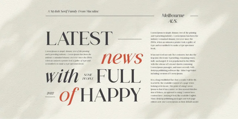 Lessa Font Family preview 2 – Serif Fonts font sample