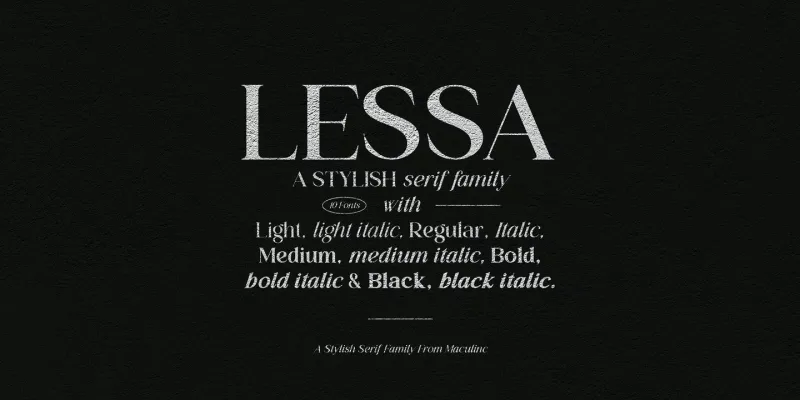 Lessa Font Family preview 11 – Serif Fonts font sample