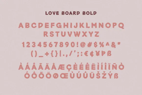 Love Board Font preview 4 – Display Fonts font sample