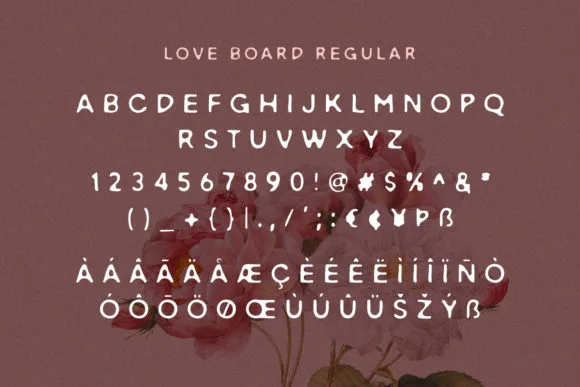 Love Board Font preview 5 – Display Fonts font sample