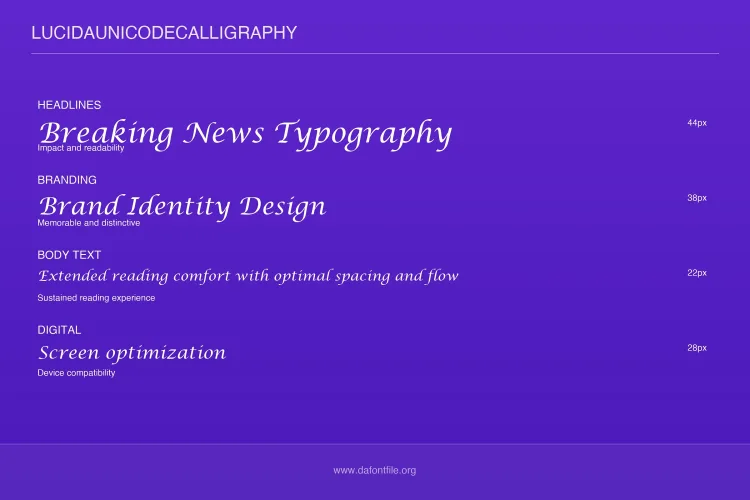 Lucida Unicode Calligraphy Font Family preview 4 – Display Fonts font sample