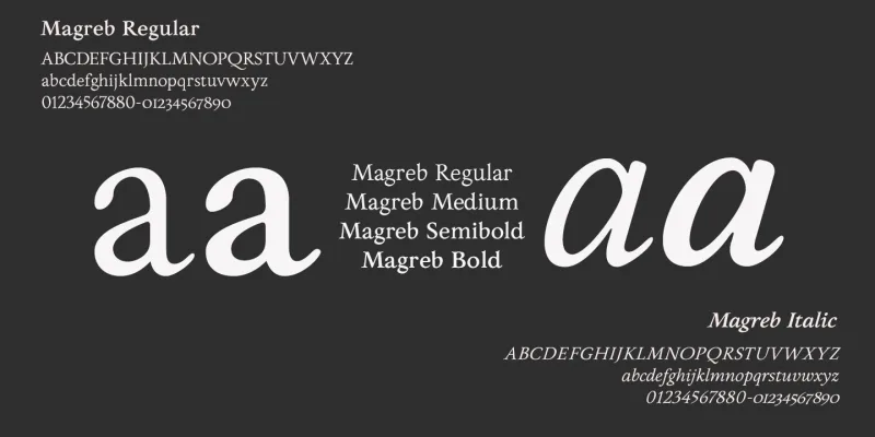 Magreb Font Family preview 3 – Serif Fonts font sample