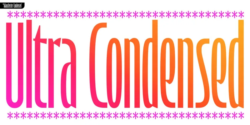 Manchester Condensed Font Family preview 5 – Display Fonts font sample