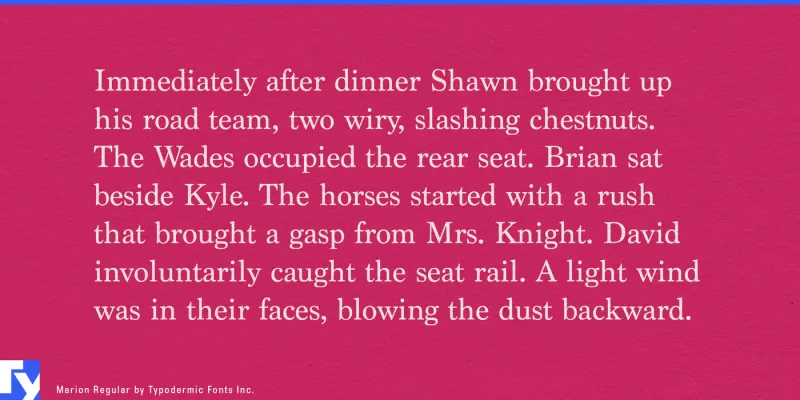 Marion Font preview 2 – Serif Fonts font sample