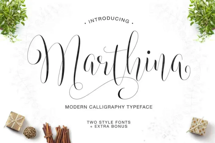 Marthina Script Two Style Font preview 4 – Script And Handwritten font sample
