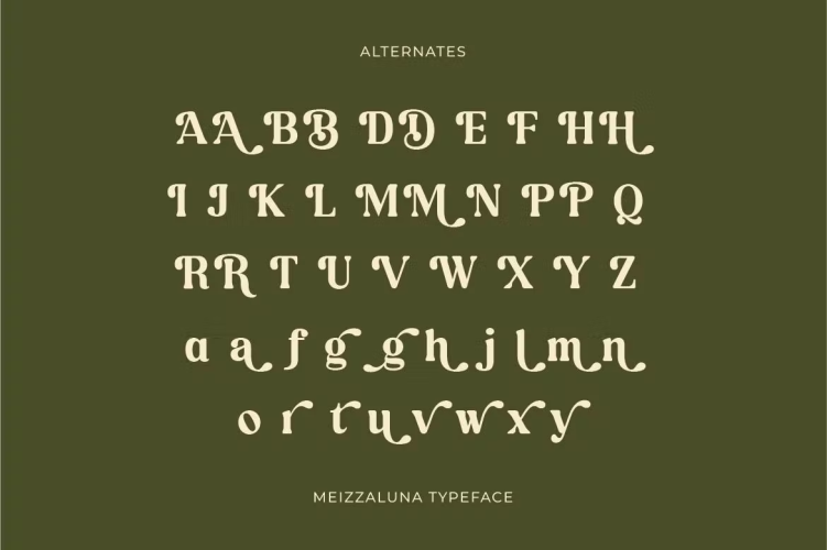 Meizzaluna Font free download preview 3 – Serif Fonts font