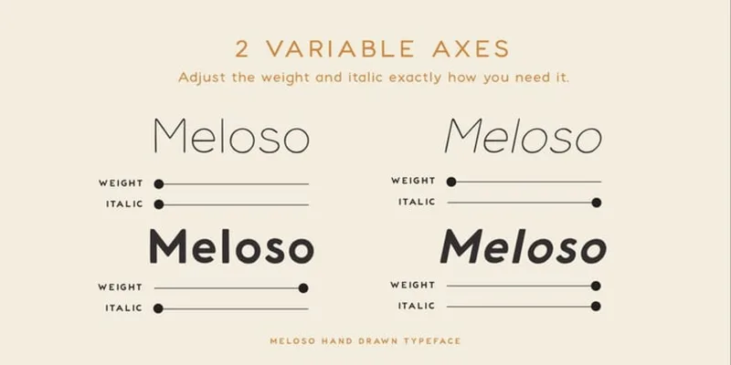 Meloso Font Family preview 6 – Typeface font sample