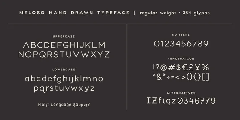 Meloso Font Family preview 7 – Typeface font sample
