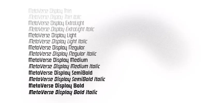Metaverse Display Font Family preview 4 – Display Fonts font sample