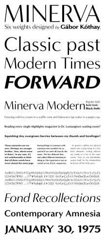 Minerva Modern Font Family preview 1 – Serif Fonts font sample