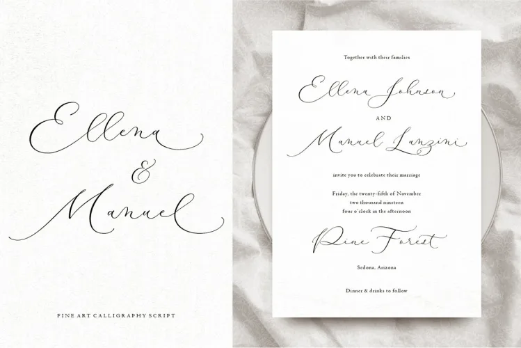 Modella – Modern Wedding Fonts preview 5 – Script And Handwritten font sample