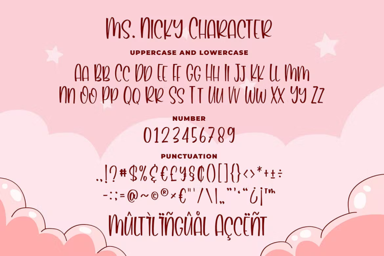 Ms. Nicky A Playful Font free download preview 2 – Serif Fonts font