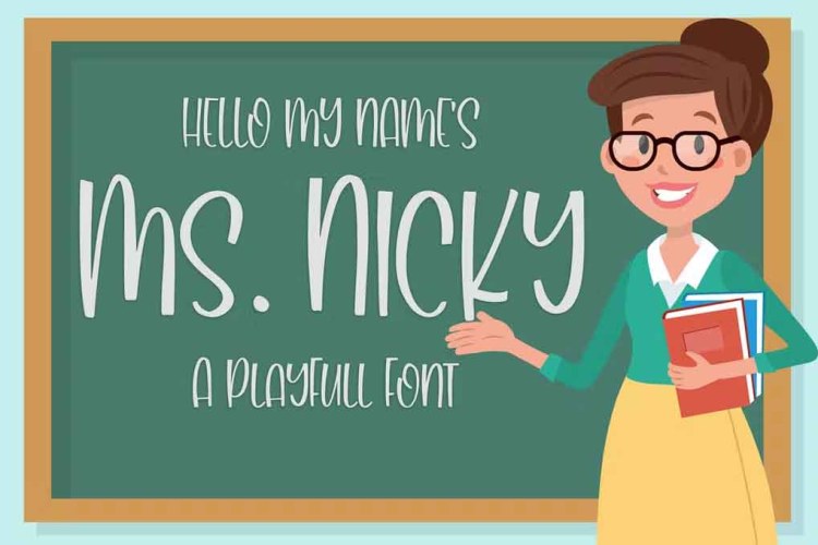 Ms. Nicky A Playful Font free download preview 3 – Serif Fonts font