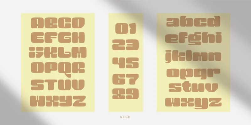 Nigo Font preview 4 – Modern Fonts font sample