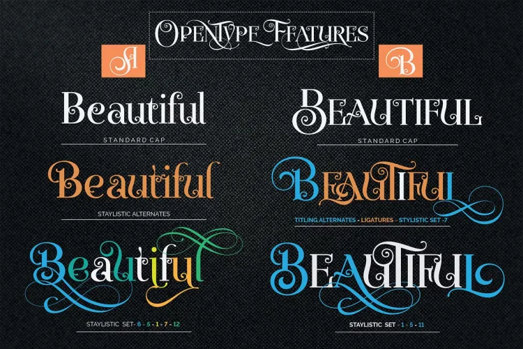 Novelia Pro Font preview 3 – Decorative Fonts font sample