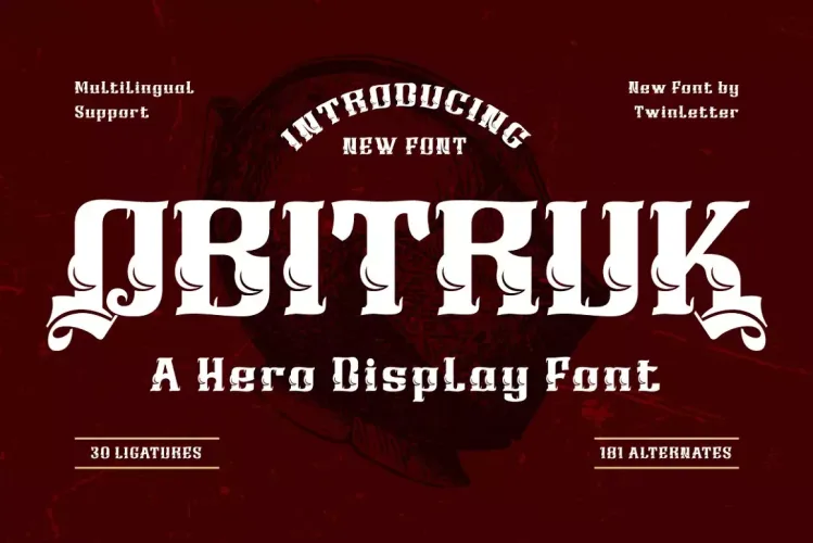 Obitruk – Display Hero Font preview 6 – Display Fonts font sample