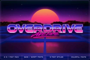 Overdrive Avenue Retro Wave Font free download – Retro font preview