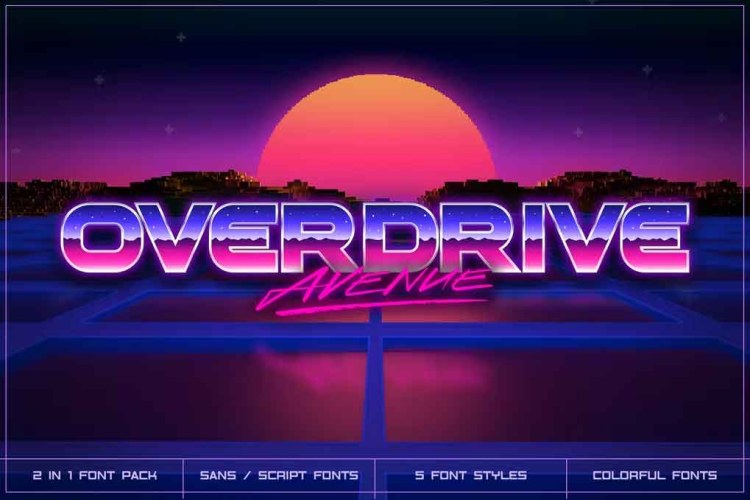 Overdrive Avenue Retro Wave Font free download preview 4 – Serif Fonts font