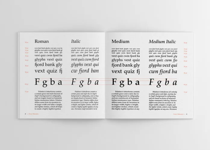 Palatino Font preview 1 – Font Family font sample