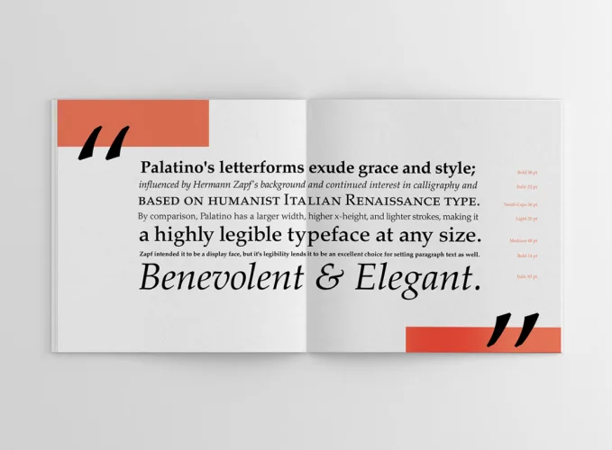 Palatino Font preview 2 – Font Family font sample