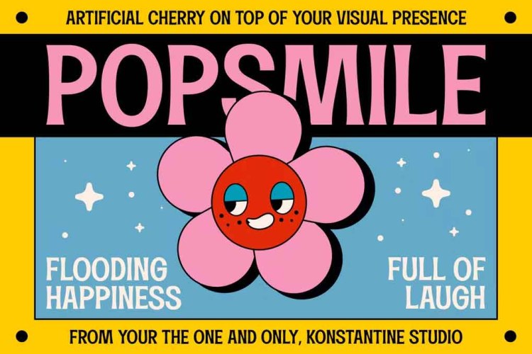 Popsmile Retro Pop Font free download preview 3 – Sans Serif Fonts font