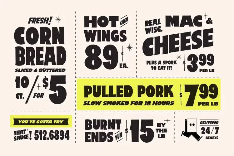 Price Check Font preview 4 – Display Fonts font sample