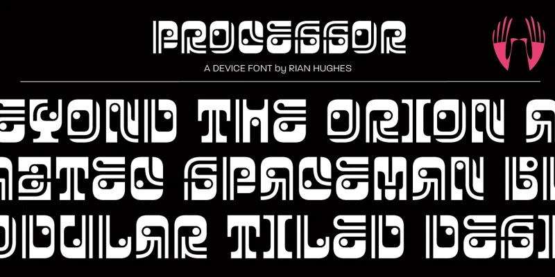 Processor Font preview 1 – Display Fonts font sample