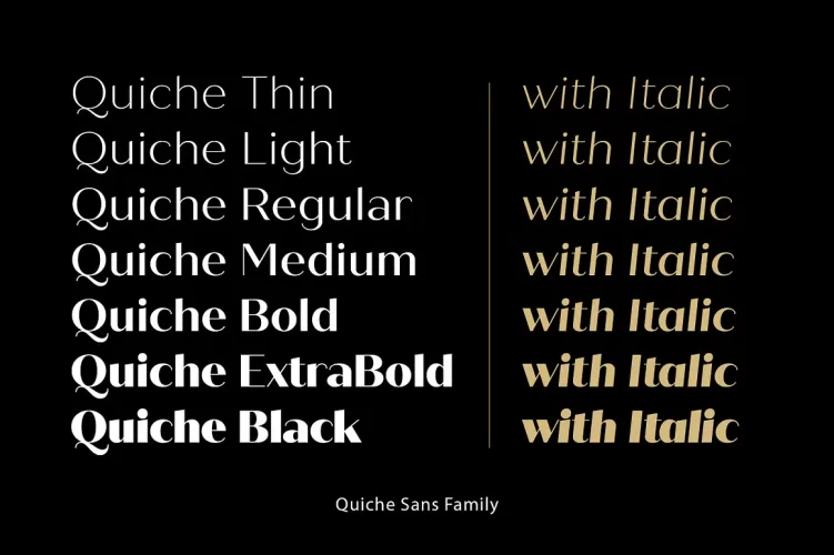 Quiche Sans Font preview 5 – Serif Fonts font sample
