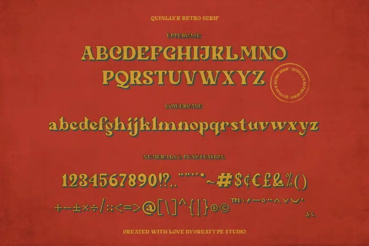 Quinlliyk Font preview 5 – Serif Fonts font sample